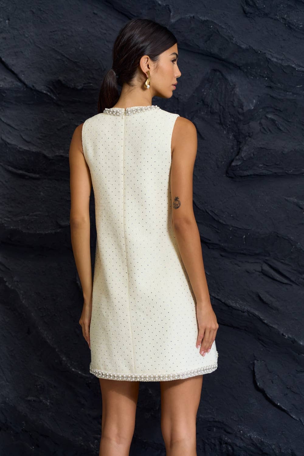 Embellished Collar Mini Dress