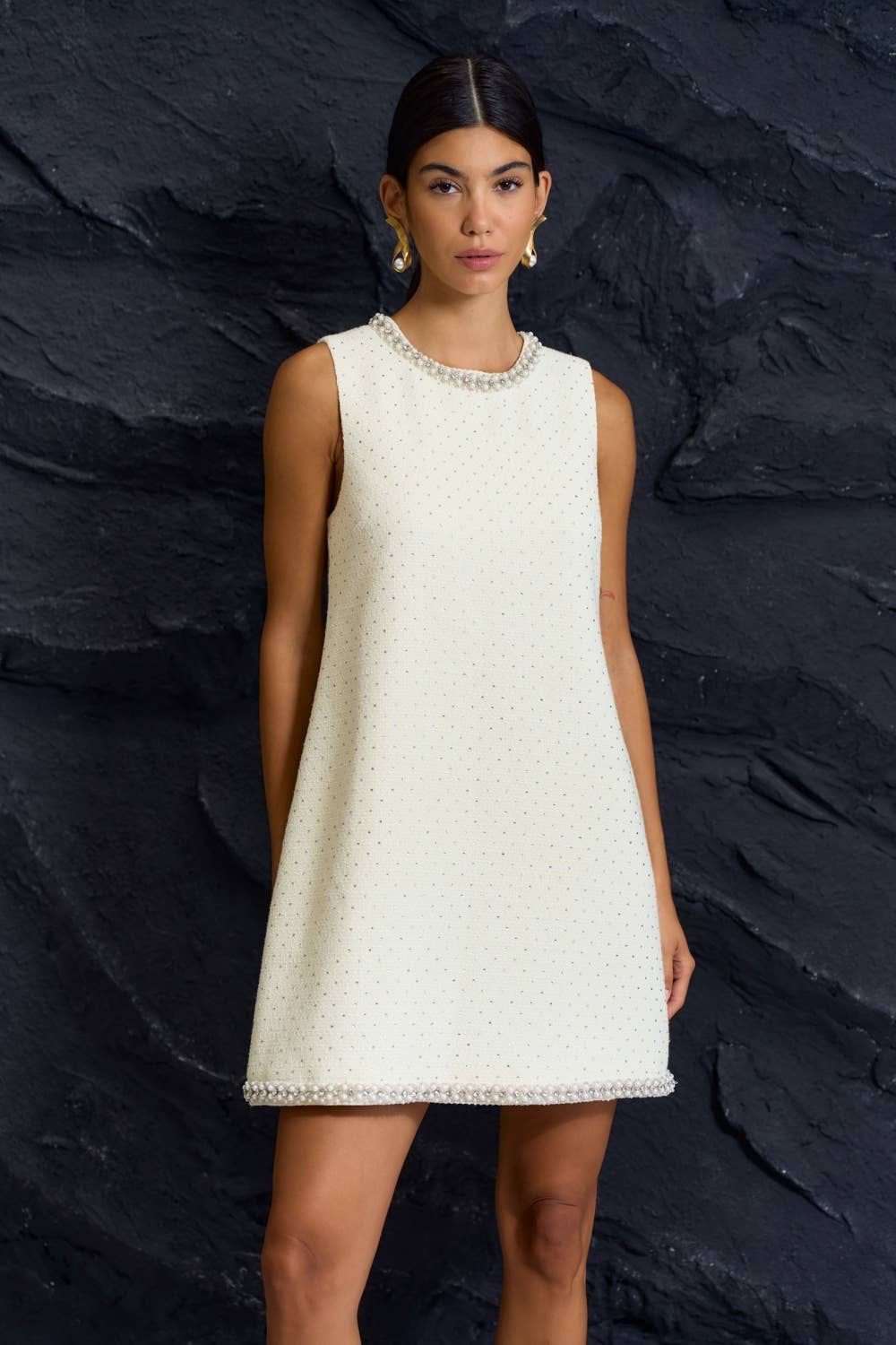 Embellished Collar Mini Dress