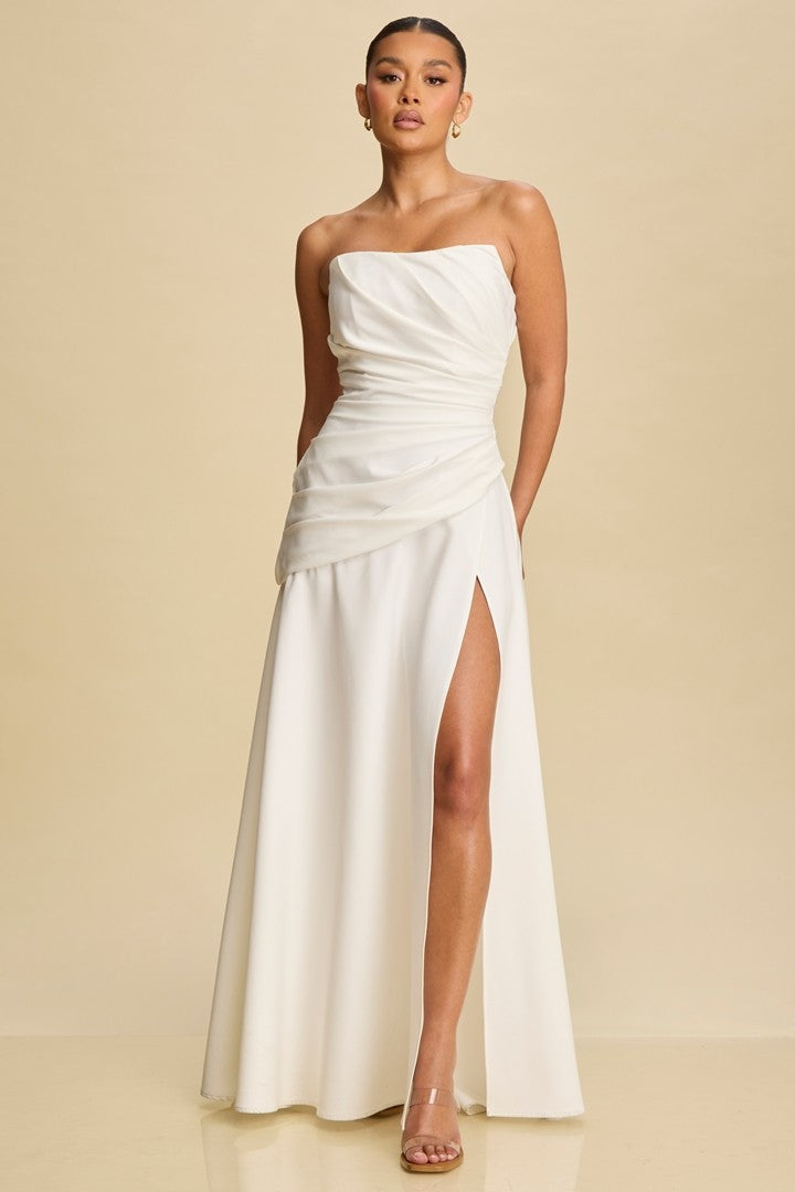 Everly Draped High Slit Maxi Dress