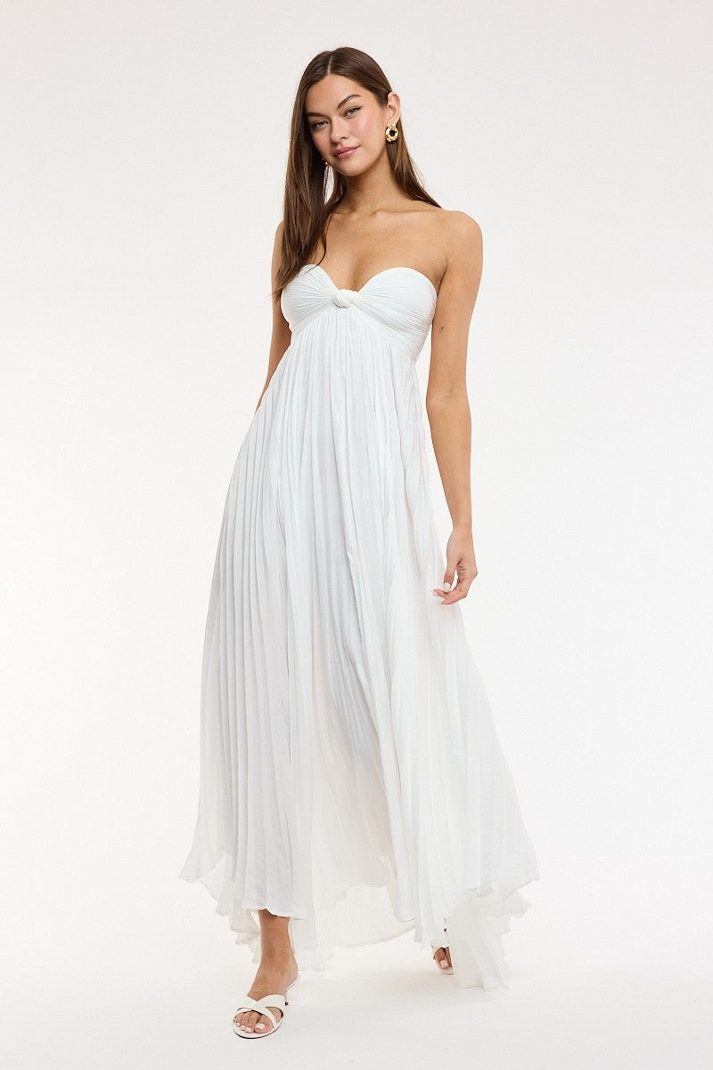 Ivory Breeze Pleated Maxi