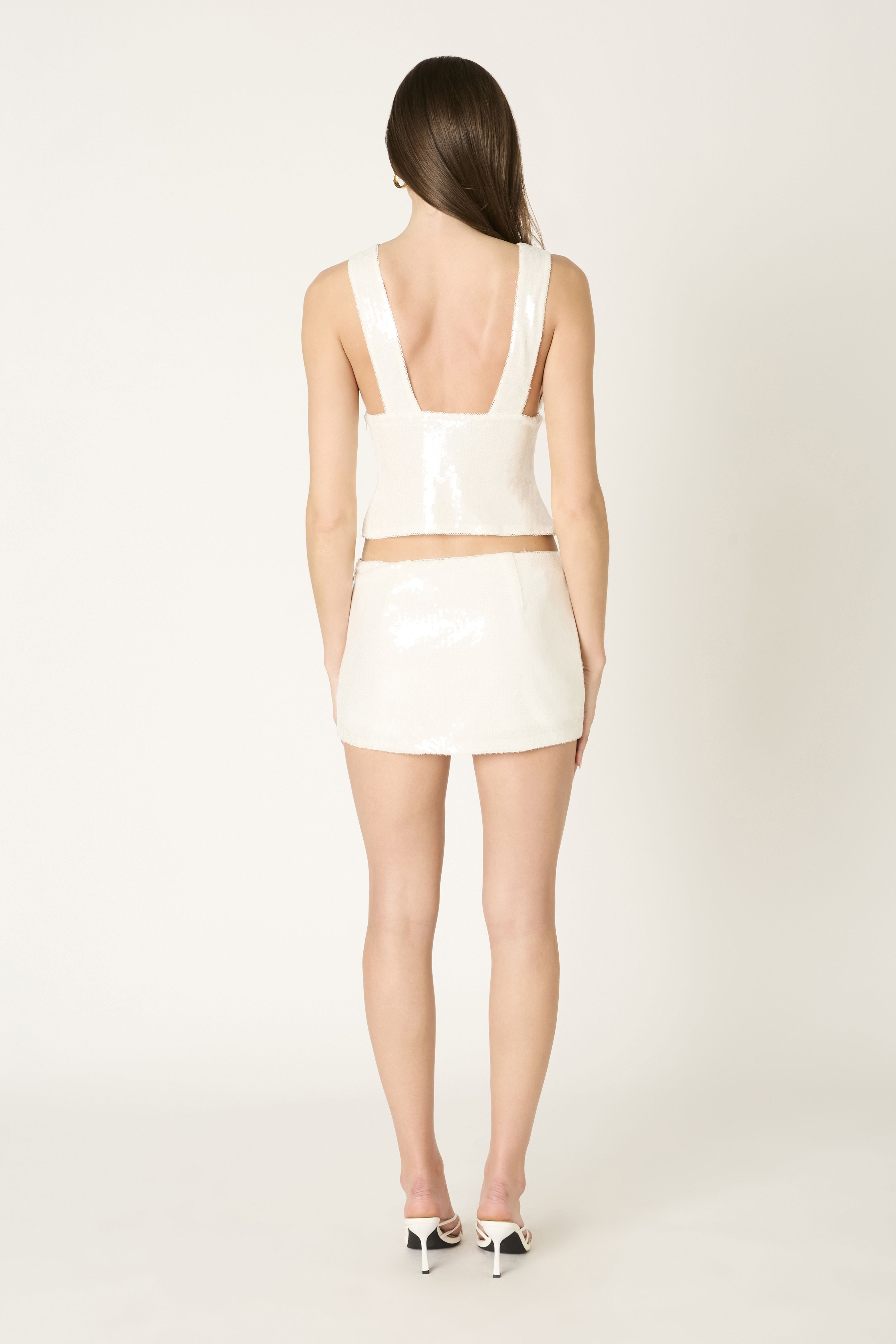 Ivory Glow Set Mini Skirt