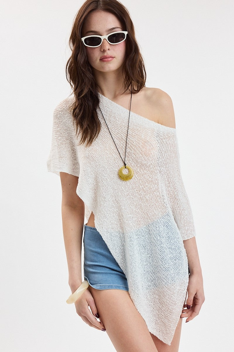 Coastal Drift Knit Poncho