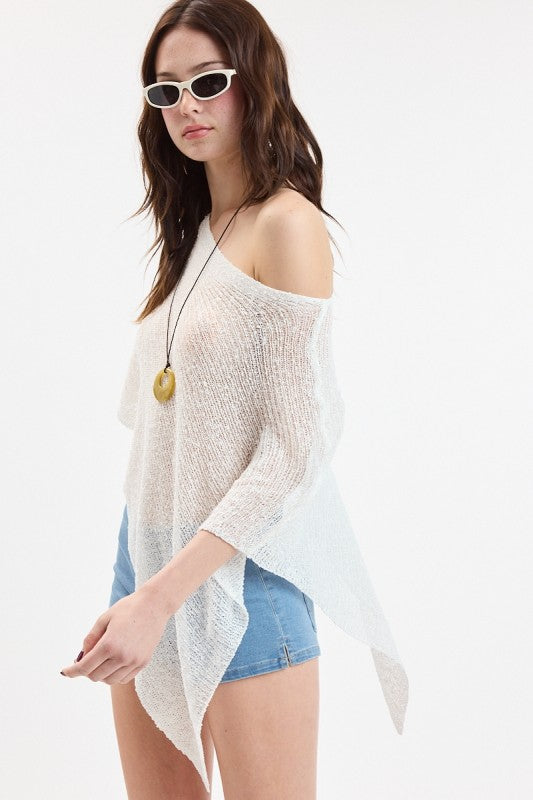 Coastal Drift Knit Poncho