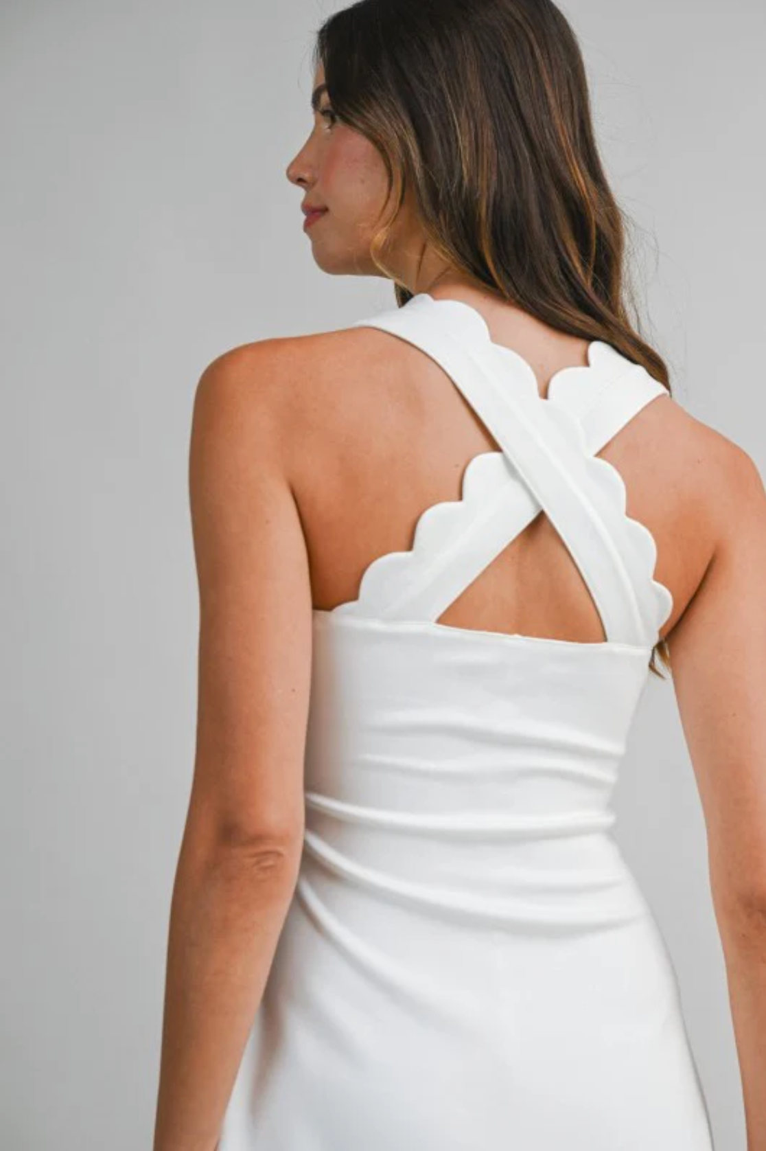Elodie Scallop Mini Dress