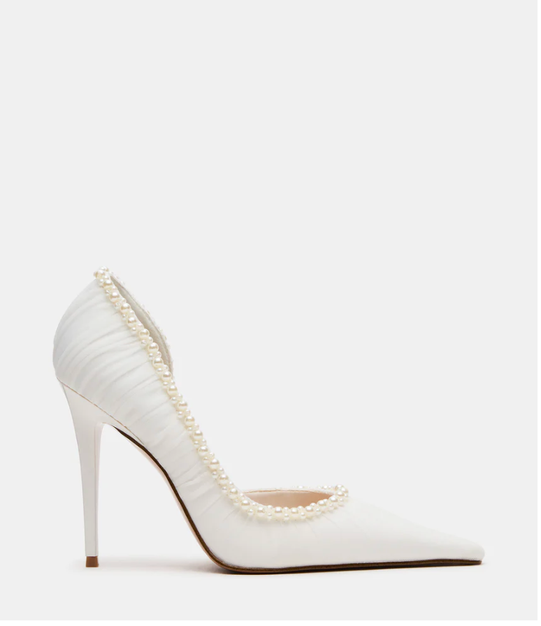 Steve Madden - Elegant Pearl Ivory Mesh Pump