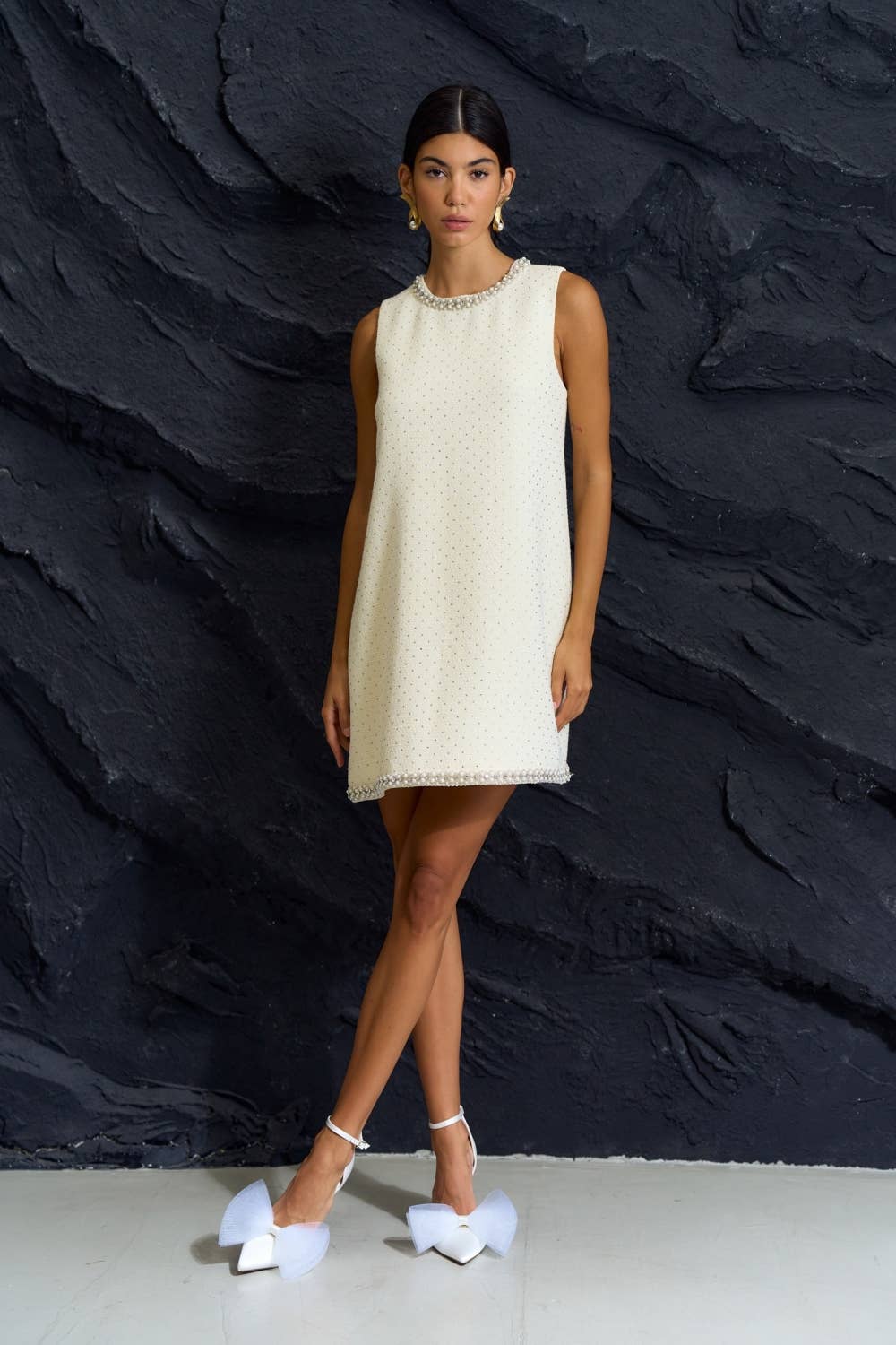 Embellished Collar Mini Dress